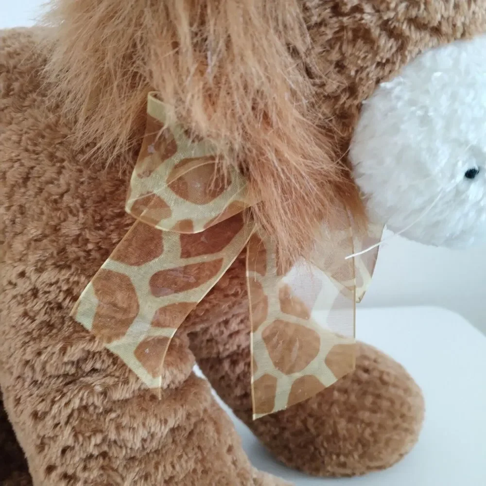 Walmart Lion Large Plush Stuffed Animal w Floppy Legs n Giraffe Ribbon Bow 16 in